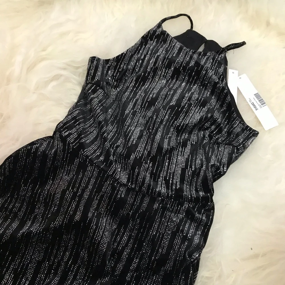 AQUA Metallic Pattern Sleeveless Mini Dress - Picture 5 of 8